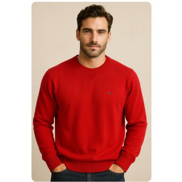 Tommy Hilfiger Sweater NWT Deadstock Vintage Red Crewneck Pullover Size XL - Picture 1 of 6